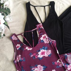 Floral & Black Maxi Dress (2 available)